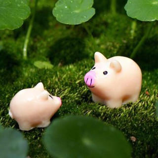 ﻿DIY ตุ๊กตาลูกหมู ตกแต่งสวนจิ๋วสวยๆ น่ารักๆ ( 1 Set 2 ชิ้น)  Pig