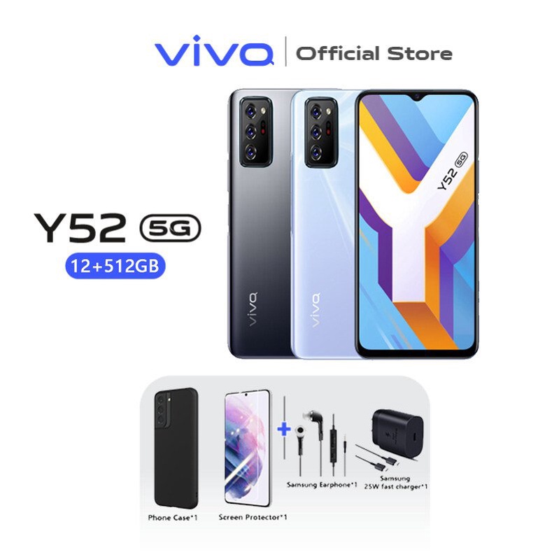 แจกฟรี ❗ ViV0 Mobile โทรศัพท์มือถือ สมาร์ทโฟน รุ่น Y52(5G) กล้อง 48MP แบตเตอรี่ 5000mAh หน้าจอ6.58นิ้ว Ram 12 512GB ส่งฟ