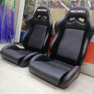 เบาะหนัง RECARO หูแยก ดำล้วน พร้อมรางเลื่อนฟรีไซน์