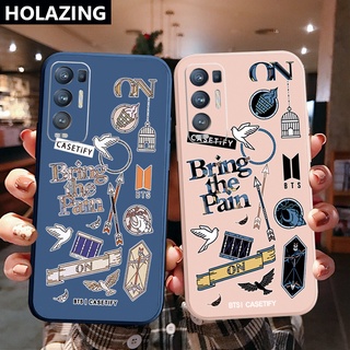 เคสโทรศัพท์มือถือ ขอบสี่เหลี่ยม ลาย BTS แฟชั่น สําหรับ OPPO Reno6 Z 5G Reno 5 Pro 4 3 Reno2 Z F A95 5G A76 A96 4G