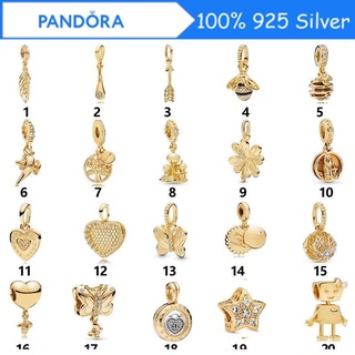 Pandora สร้อยข้อมือเงินแท้ S925 ประดับลูกปัด แวววาว ของขวัญวันเกิด สําหรับผู้หญิง DIY p825