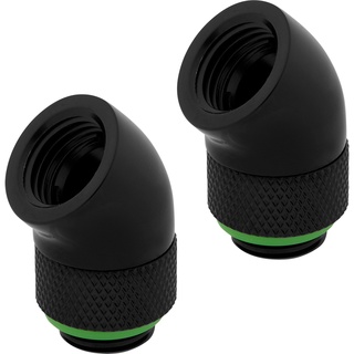 CORSAIR HYDRO X Series 45° Rotary Fitting Adapter Twin Pack — Black  CX-9055002-WW