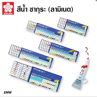 สีน้ำ SAKURA (Laminate) EMW 12 สีน้ำซากุระ 12 สี