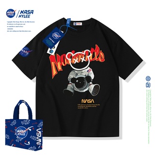 เสื้อยืดแขนสั้น คอกลม ผ้าฝ้าย พิมพ์ลาย Nasa NYLEE แฟชั่นฤดูร้อน สําหรับผู้ชาย