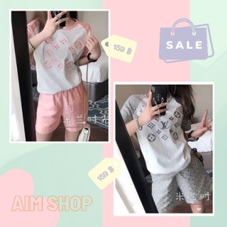 (พร้อมส่ง)เซตหลุยส์เสื้อ+กางเเกงขาสั้น