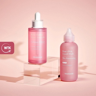 Mamonde Rose Hydra Glory Ampoule, Rose PHA Liquid Mask, Rose Blemish Clearing Serum Set - เซตเซรั่มหน้า, วีแกน, โรสปาร์ตี้