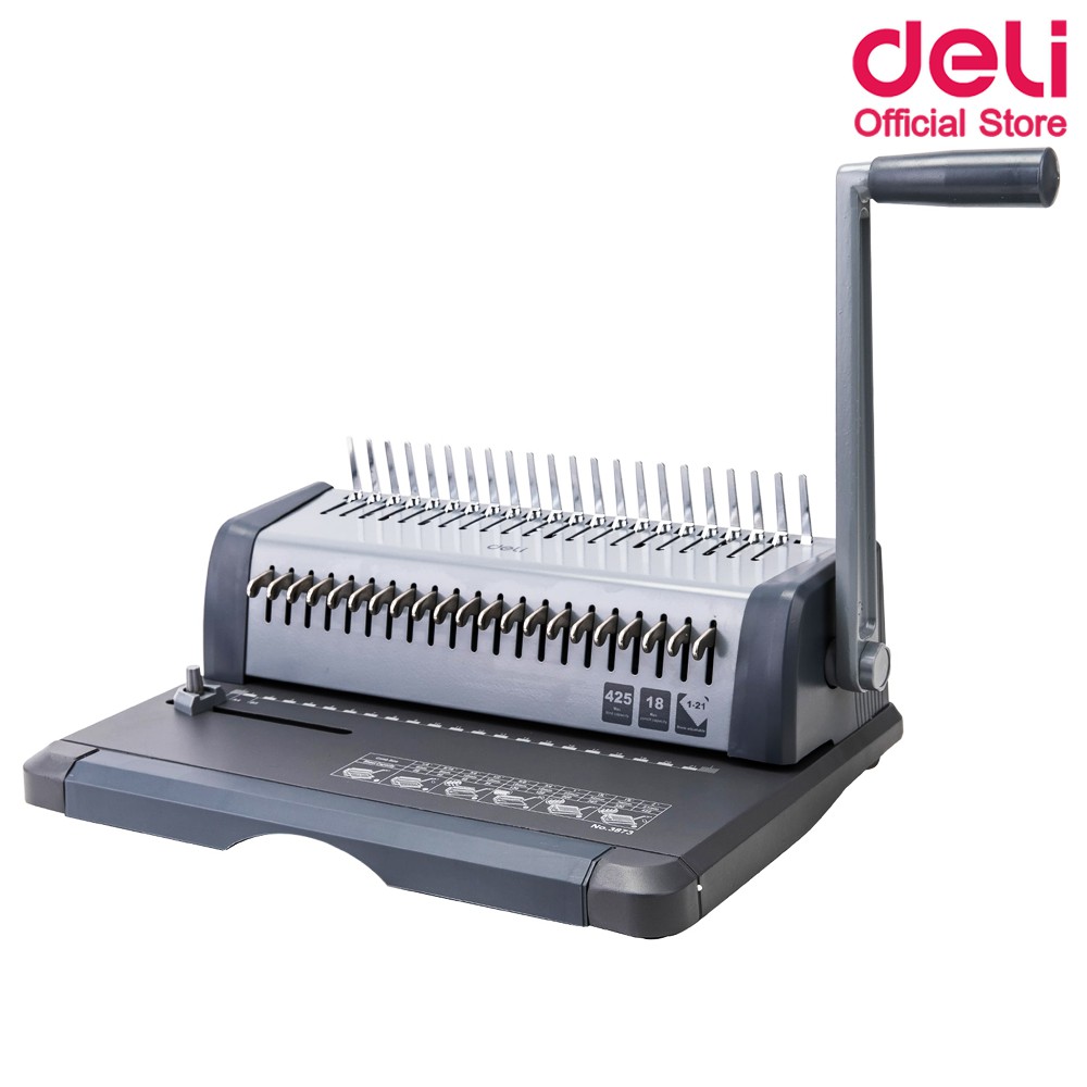Deli 3873 Binding Machine เครื่องเจาะกระดูกงูสำหรับเข้าเล่ม รับประกัน