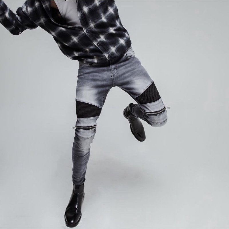 Rucas Season 6 Zipper Biker Jeans