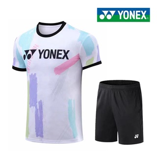 Yonex เสื้อผ้าแบดมินตันลําลอง คอกลม ระบายอากาศ แบบแห้งเร็ว แฟชั่นสําหรับผู้ชาย และผู้หญิง เหมาะกับการเล่นกีฬา