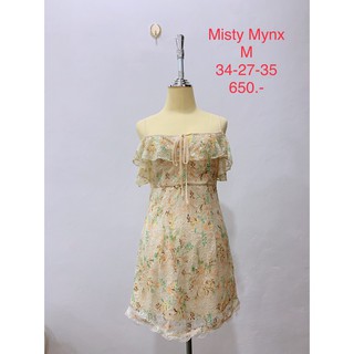 เดรสสั้น เดรสสายเดี่ยว ผ้าลูกไม้ MISTY MYNX SIZE M