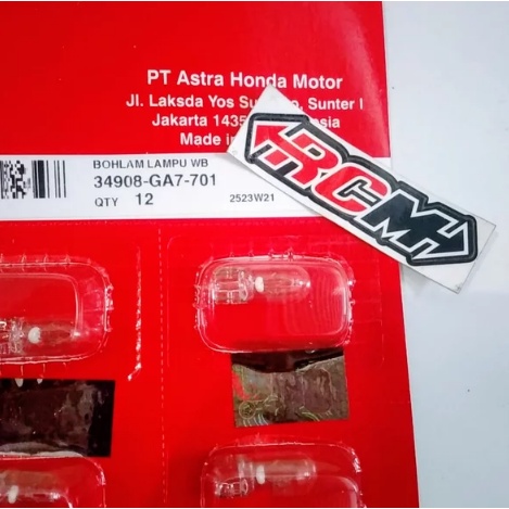34908-GA7-701 ราคาหน่วยของ WB CITY DUSK TURN SIGNAL LIGHT BULB 12V 3.4W BEAT VARIO ETC เดิม