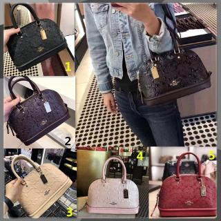 แท้💯% Coach F55450 Dome Mini Glass Leather 10 "Handbag, women bag