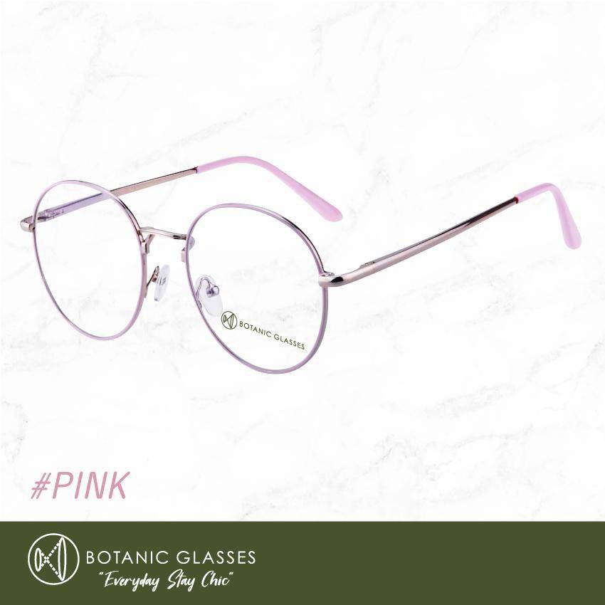 แว่นสายตา สั้น สีชมพู แว่นตา ทรงหยดน้ำ แว่นสายตาสั้น ชมพู Botanic Glasses jlps