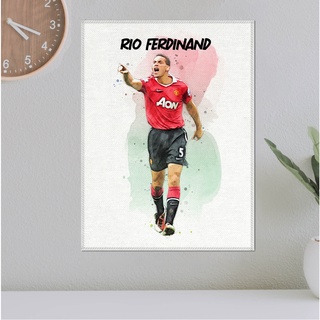 โปสเตอร์ ผ้าแคนวาส Rio Ferdinand Manchester United ริโอ เฟอร์ดินานด์ ตำนาน นักฟุตบอล แมนยู แมนเชสเตอร์ยูไนเต็ด