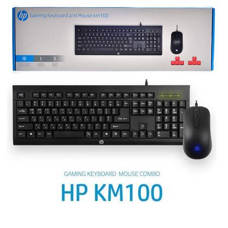 HP KM100 Black ชุด mouse keboard HP (2in1) USB