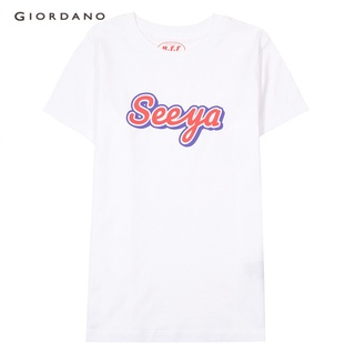 GIORDANO เสื้อยืดผู้หญิง Womens Printed crewneck tee 05390221