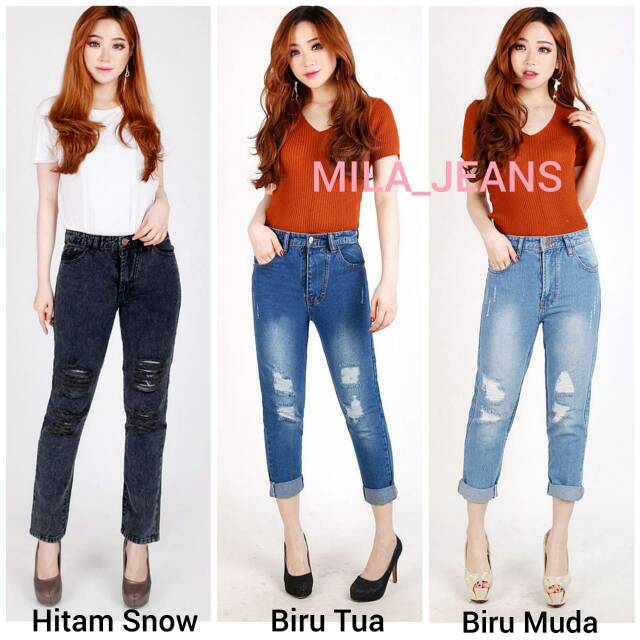 - Boyfriend Pants Ripped Jeans Lapis Tiedye - Boyfriend Jeans - Culottes Jeans - Boyfriend Ripped