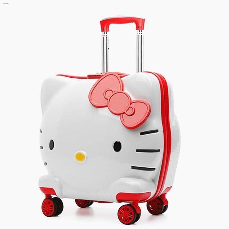 ℡✿♨Hellokitty กระเป๋าเดินทางล้อลากเด็กน่ารัก Universal ล้อกระเป๋าเดินทางสาว KT กระเป๋าเดินทางแมว 20 นิ้ว Carry-on case