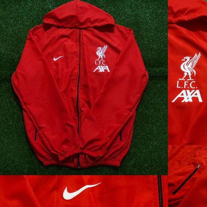 MERAH WATERPROOF PARACHUE JACKET WATERPROOF TRAINING LIVERPOOL สีแดง