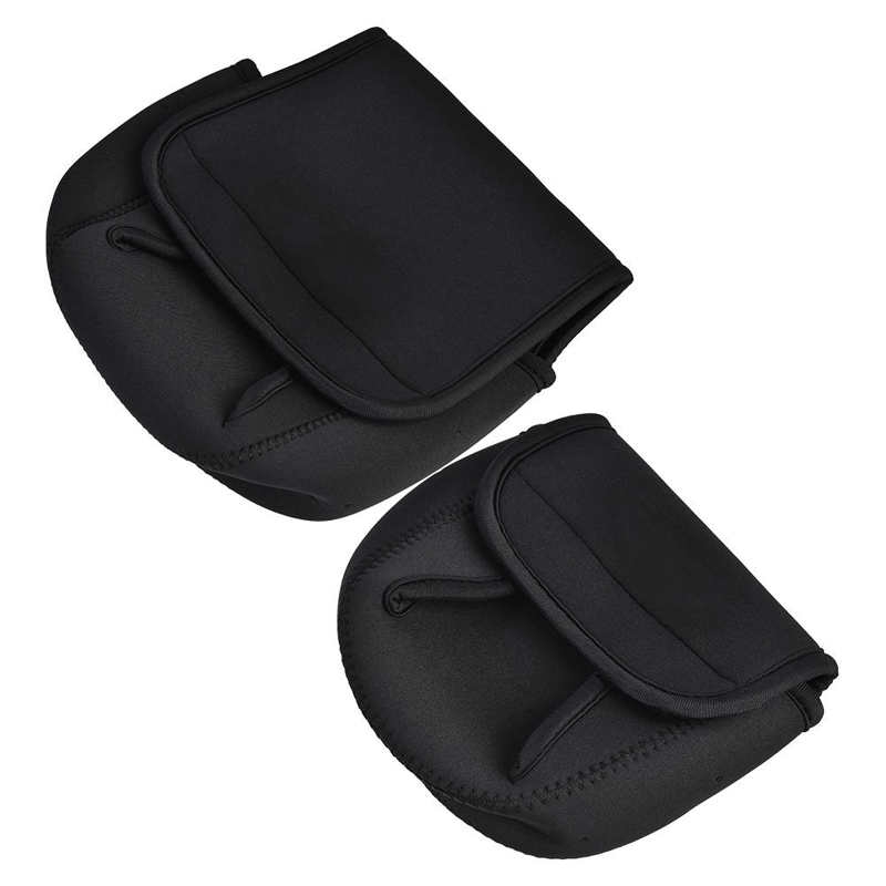 Shanrya Fishing Reel Cover, Soft Durable 2Sizes LEO Reel Pouch Reel Protective Cover, Waterproof With Fastener Tape For Fishing Beginner Fishing Lover(L