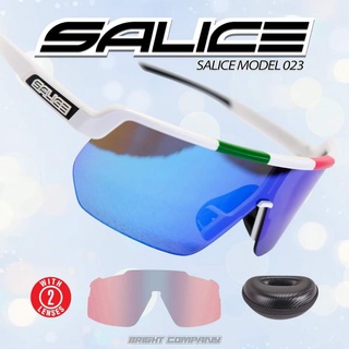 แว่นตา SALICE 023ITA/WHITE ITA RW BLUE สีขาวลายอิตาลีเลนส์ฟ้า+เลนส์สีชาในกล่อง มาพร้อมกล่องเคสอย่างดี แบรนด์อิตาลี🇮🇹แท้💯