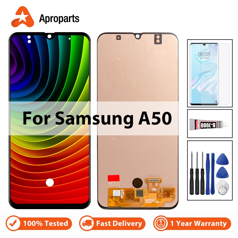 หน้าจอสัมผัส LCD พร้อมกรอบ แบบเปลี่ยน สําหรับ Samsung Galaxy A50 A505 A505F DS A505F A505FD A505A