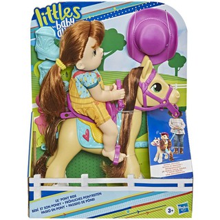 Baby Alive Littles, Lil’ Pony Ride, Little Mandy Doll and Pony with Push-Stick, Accessories, Brown Hair Toy ตุ๊กตา