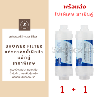 Shower Filter กรองน้ำฝักบัว ฟิวเตอร์ กรองน้ำปะปา โปร 2 ชิ้น (เปลี่ยนไส้ไม่ได้)