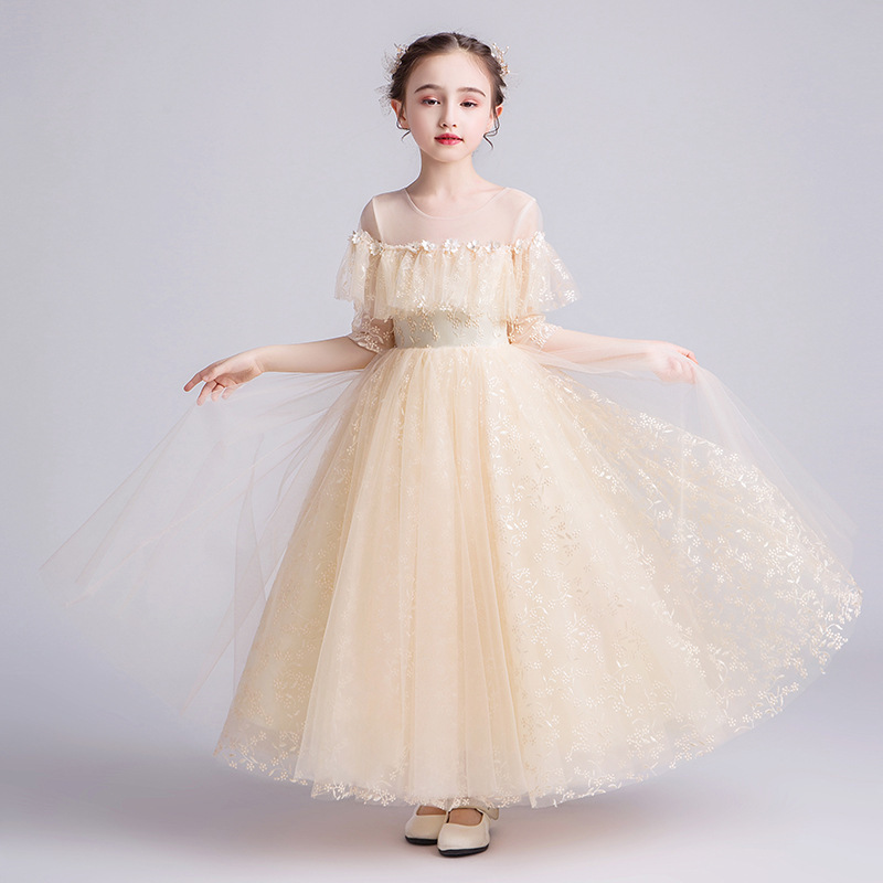 Ready stock Children dress Pompon yarn princess dress Flower girl dress