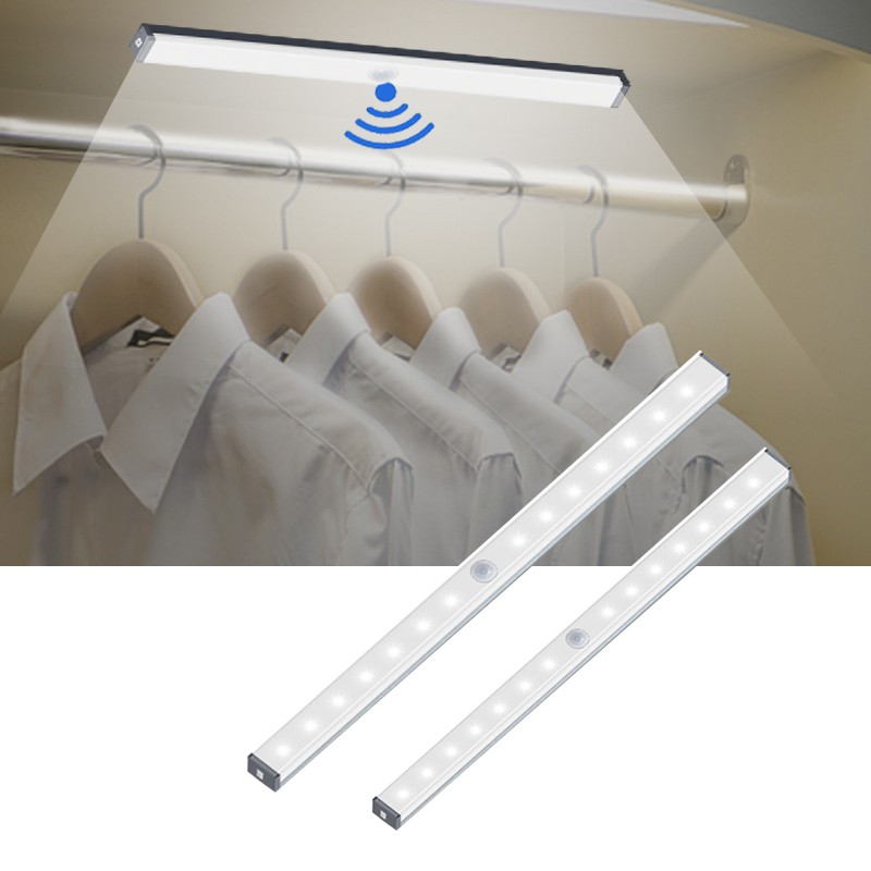 14 20 LED USB Charging Cabinet Light Magnetic Strip Closet Light Night Lamp With Motion Sensor For Kitchen Bedroom Home