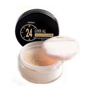 MISTINE 24 COVER ALL TRANSLUCENT LOOSE POWDER 22g. คัฟเวอร์ ออล ทรานสลูเซนท์ ลูซ เพาเดอร์