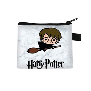 กระเป๋าสตางค์ กระเป๋าใส่เหรียญ พิมพ์ลาย Harry Potter มีซิป แบบพกพา แฟชั่นสําหรับผู้หญิง