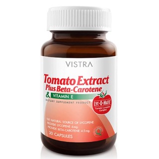 VISTRA Tomato Extract Plus Beta-Carotene 30เม็ด วิสทร้า สารสกัดจากมะเขือเทศ