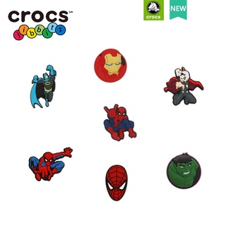 crocs jibbitz แท้  Marvel Series กระดุมสไปเดอร์แมน ไอรอนแมน ลาย Superman jibbitz