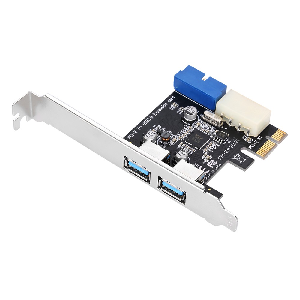 New Superspeed 2 Port Usb 3 0 Pci E Pci Express 19 Pin Usb3 0 4 Pin Ide Connector Low Profile Shopee Thailand