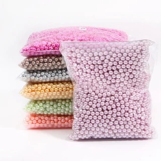 3/4/6/8/10 มม.ABS No-Hole เลียนแบบลูกปัดมุกที่มีสีสันรอบลูกปัด DIY Craft Filler สําหรับครีมกาวเคสโทรศัพท์ตกแต่ง