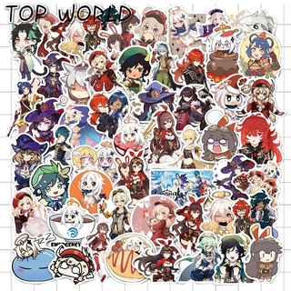 50pcs/set Genshin Impact Cartoon Open World Game Stickers For Laptop Motorcycle Skateboard Car Travel Case Phone Case