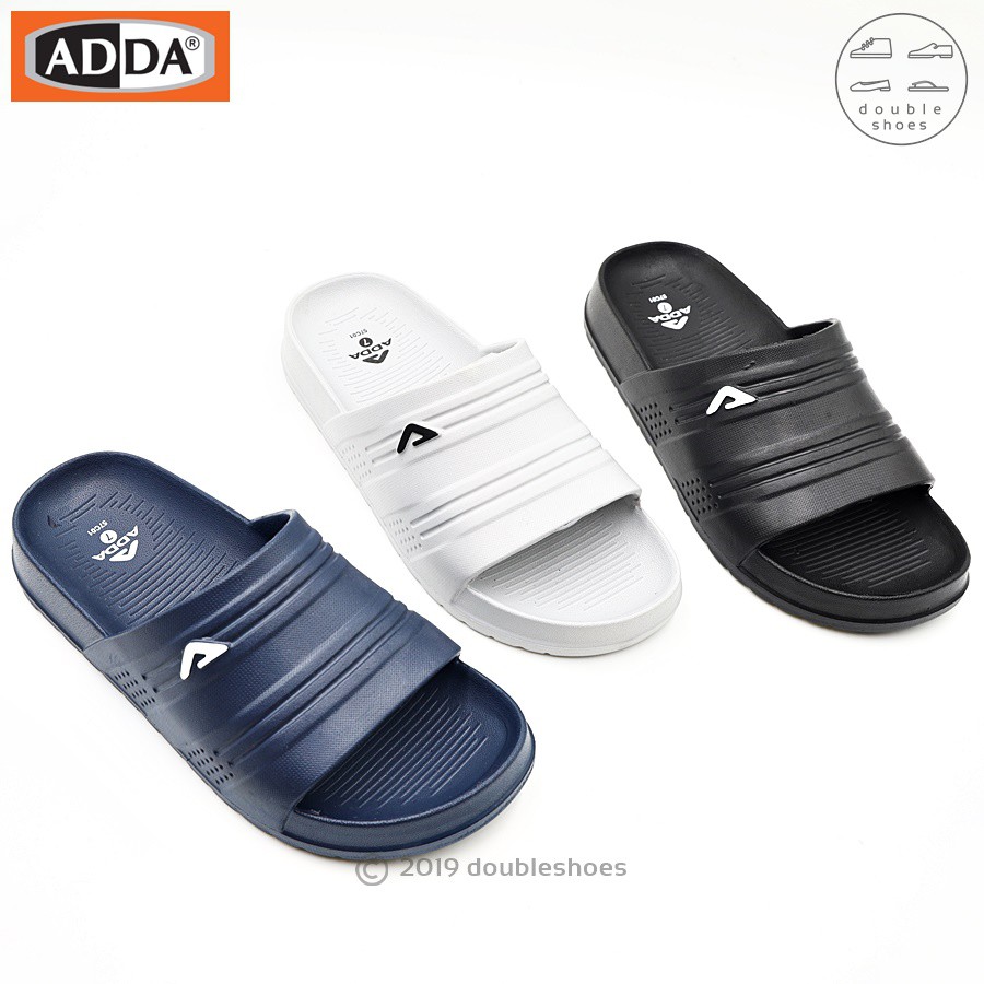 ADDA รองเท้าแตะแบบสวม สีล้วนมาใหม่ รุ่น 57c01 (สี ดำ/เทา/กรม) ไซส์ 7-9 (40-43)