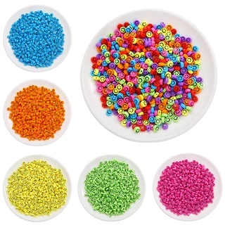 ประมาณ100ชิ้นหน้ายิ้มแบนลูกปัดอะคริลิสีทึบลูกปัดทําเองสร้อยข้อมือสร้อยคอต่างหูลูกปัดวัสดุ