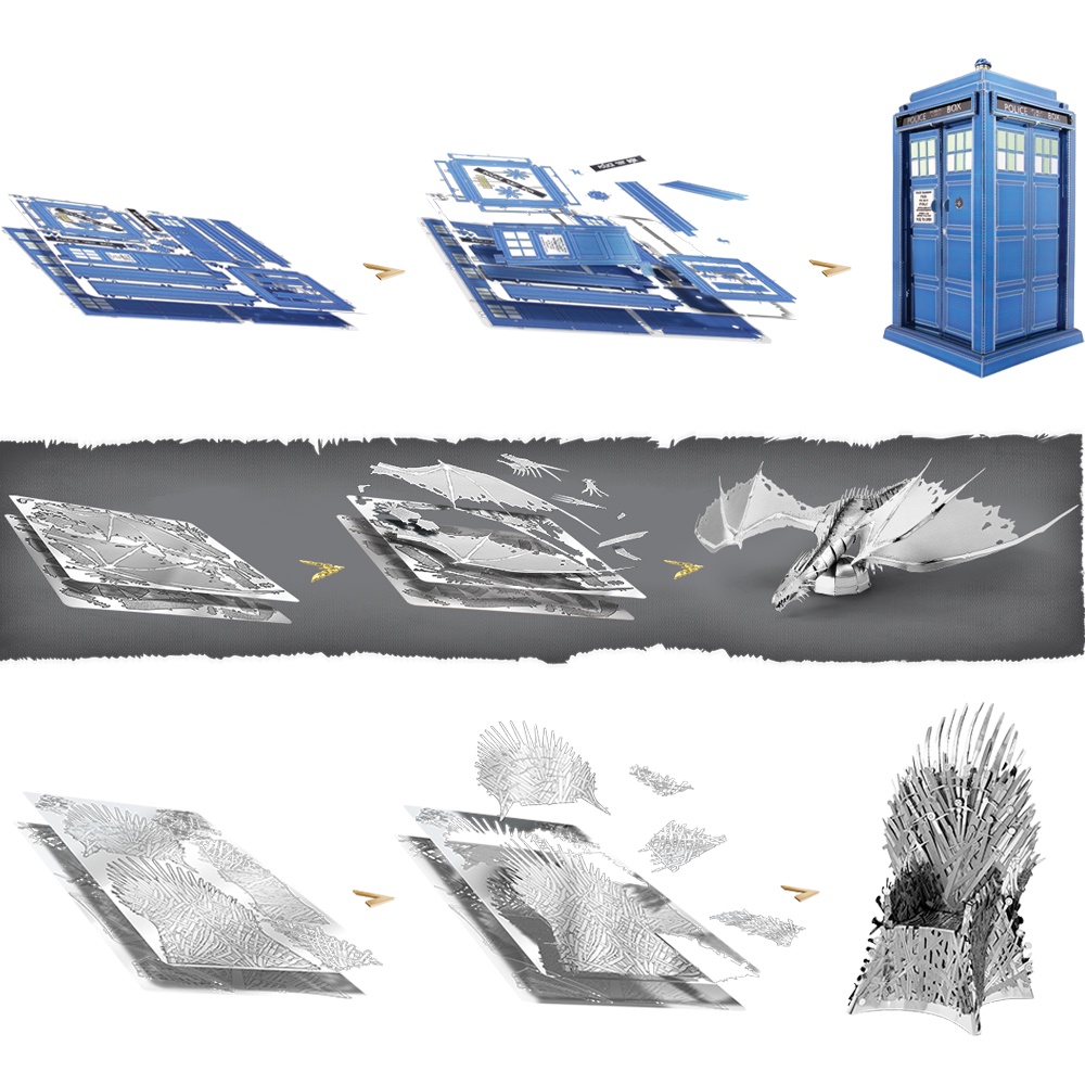 3D METAL MODEL KIT โมเดล3D Metal โมเดลHarry Potter Game of Thrones movie - รูปที่ 2