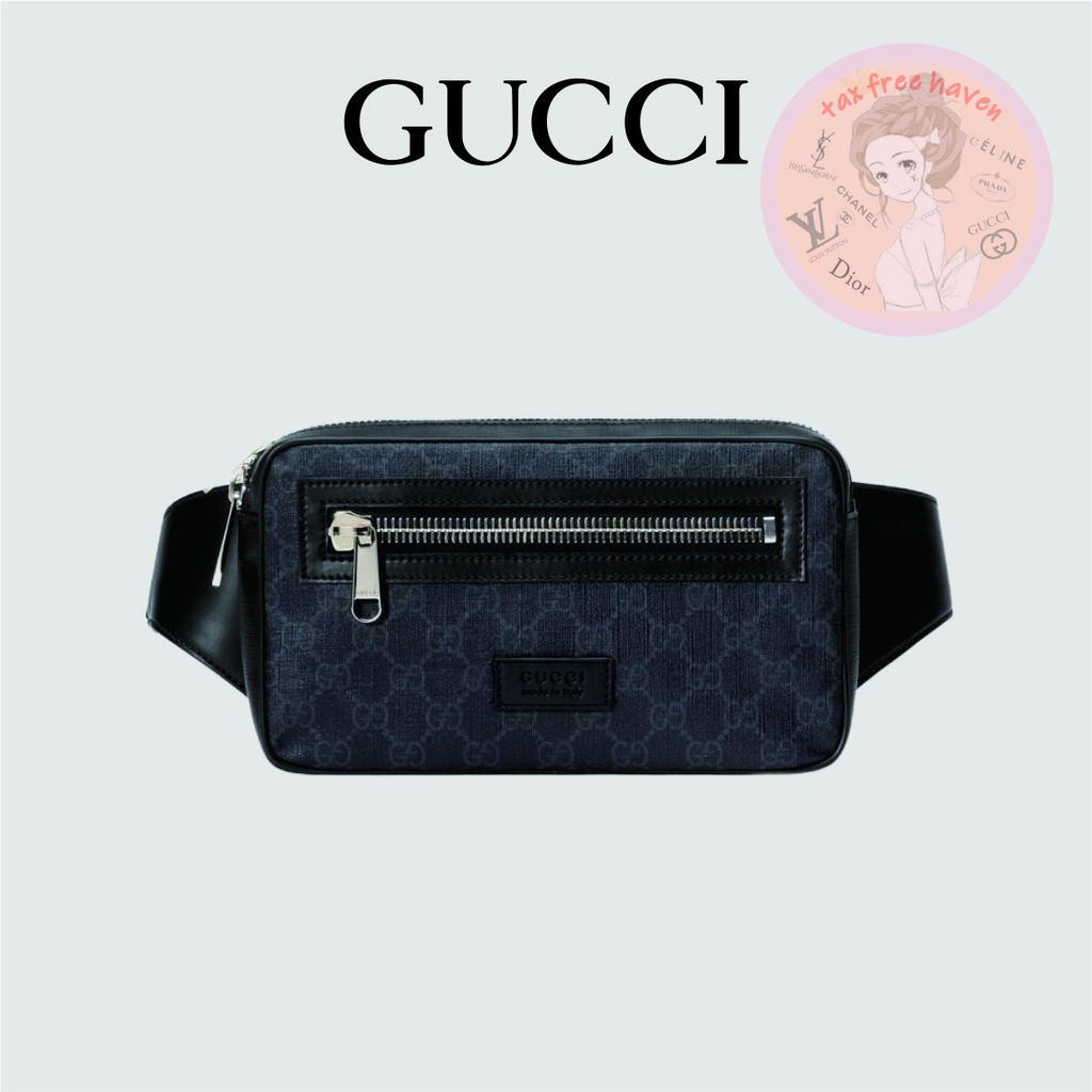 Shopee ถูกที่สุด 🔥ของแท้ 100% 🎁 Brand New Gucci Soft GG Supreme Canvas Waist Bag