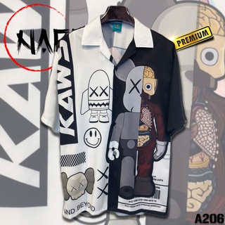 เสื้อฮาวาย ลาย Kaws A206 ผ้าไหมอิตาลี