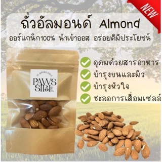 [Paws-sible] Organic Almond ถั่วอัลมอนด์ออแกนิก ขนมสัตว์ฟันแทะ อาหารแฮมสเตอร์ อาหารแฮมเตอร์ อาหารกระรอก ขนมกระรอก