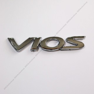 โลโก้ 3D ตัวนูน VIOS ติดท้ายรถ สีโครเมี่ยม สำหรับ TOYOTA VIOS ขนาด 2.5 x 13.5 cm.