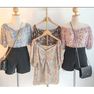เสื้อแฟชั่นผ้าชีฟอง 90 บาท ลายดอกกุหลาบ
