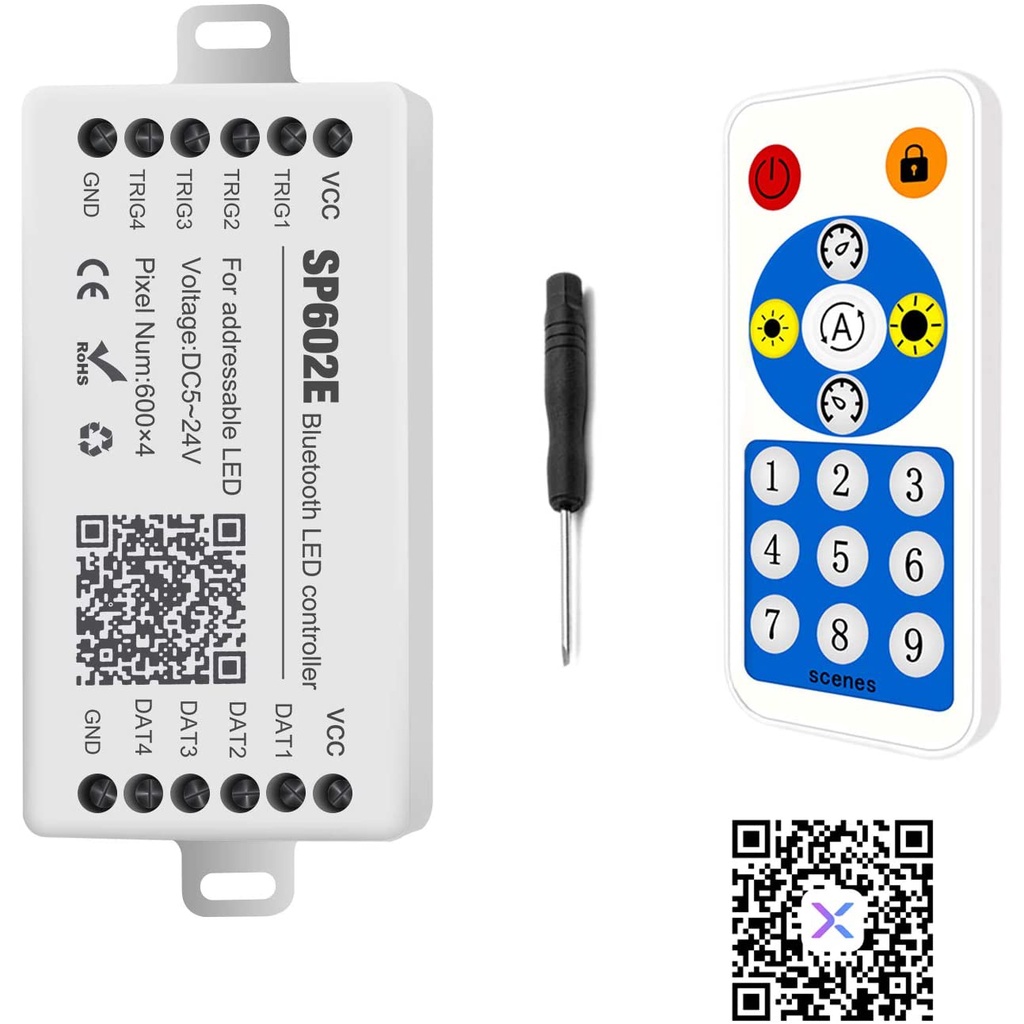 Xnbada SP602E 4 CH สัญญาณเอาต์พุต WS2812B เพลง Controller ไมโครโฟนในตัว WS2811 WS2815 ไฟ LED Strip บ