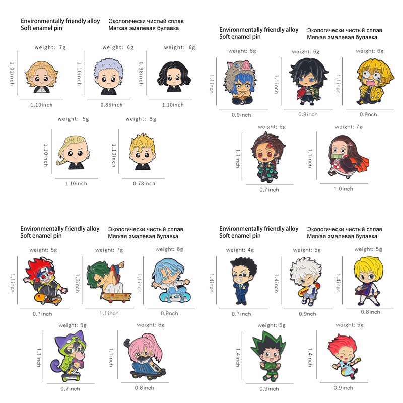 เข็มกลัด รูปการ์ตูนอนิเมะ Tokyo Avengers Demon Slayer HUNTERXHUNTER สําหรับติดกระเป๋าเป้สะพายหลัง 5 ชิ้น ต่อชุด - รูปที่ 3