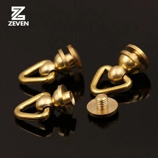 ลูกบอลทองเหลือง Chicago Stud Screw Rivets เล็บหมุนได้ D แหวนกระเป๋าสตางค์หัวเข็มขัด Handle Connector DIY อุปกรณ์เสริม