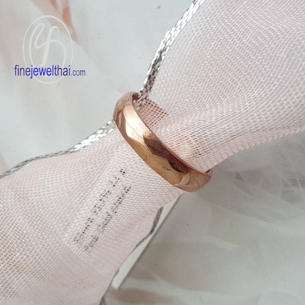 Finejewelthai แหวนพิ้งโกลด์-ทองแท้-พิ้งโกลด์-แหวนหมั้น-แหวนแต่งงาน-Pink Gold-Pink Gold 9k-Wedding-Ring - R1297PG-375