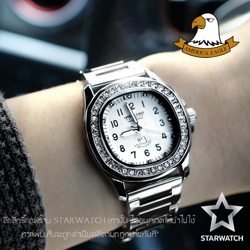 GRAND EAGLE นาฬิกาข้อมือผู้หญิง สายสแตนเลส รุ่น AE8036L – SILVER/WHITE